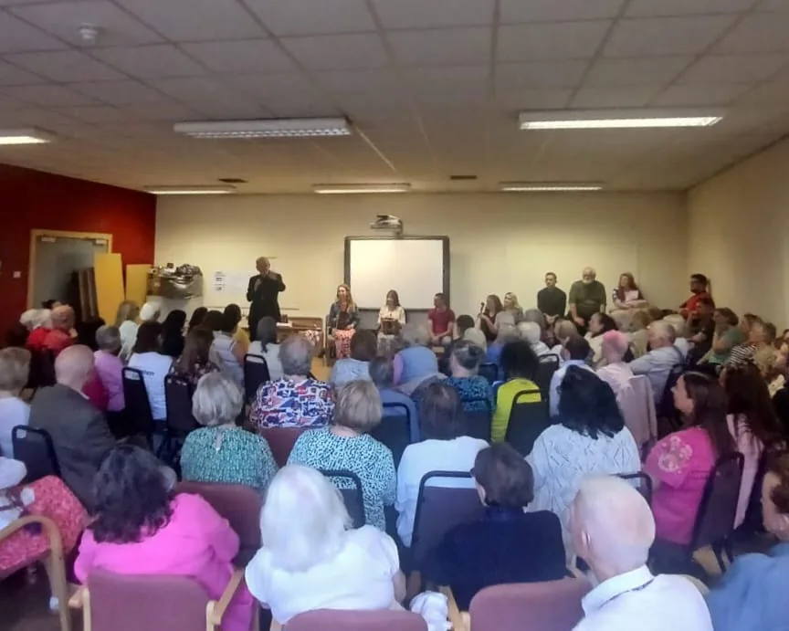 A full room at St Paul's Pastoral Centre for The Story of Ireland with Bishop Alan McGuckian
