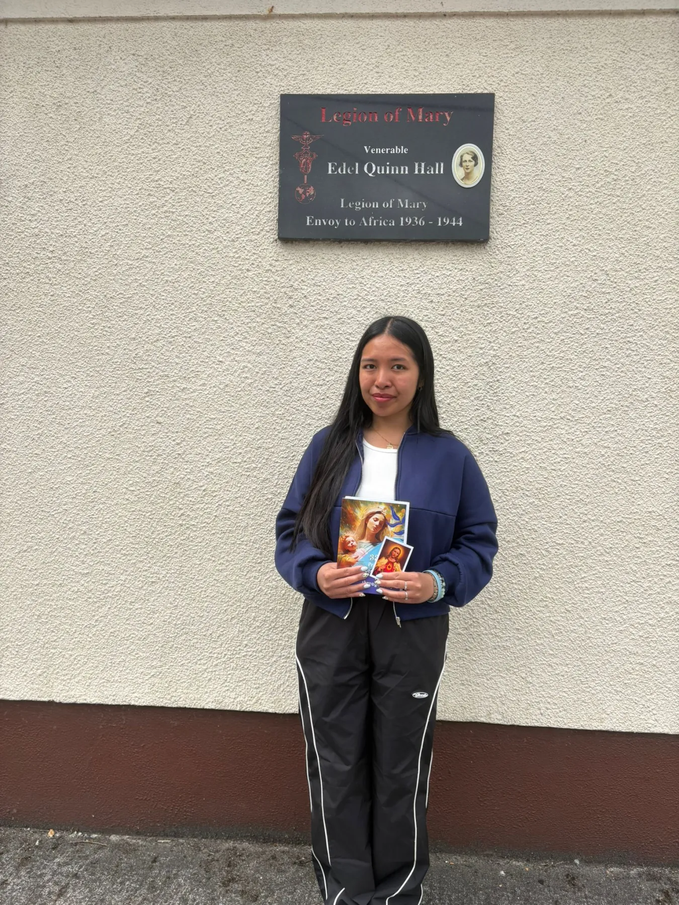 Outside the Venerable Edel Quinn Hall, Templemore
